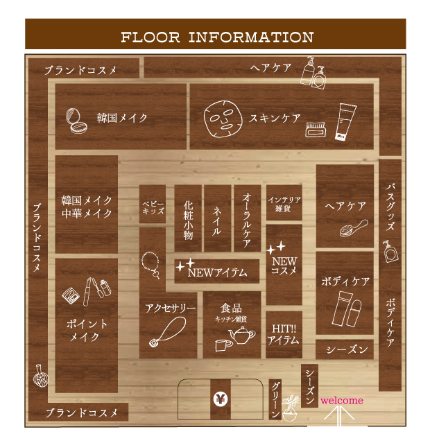 ミモザ新下関店のフロア案内図